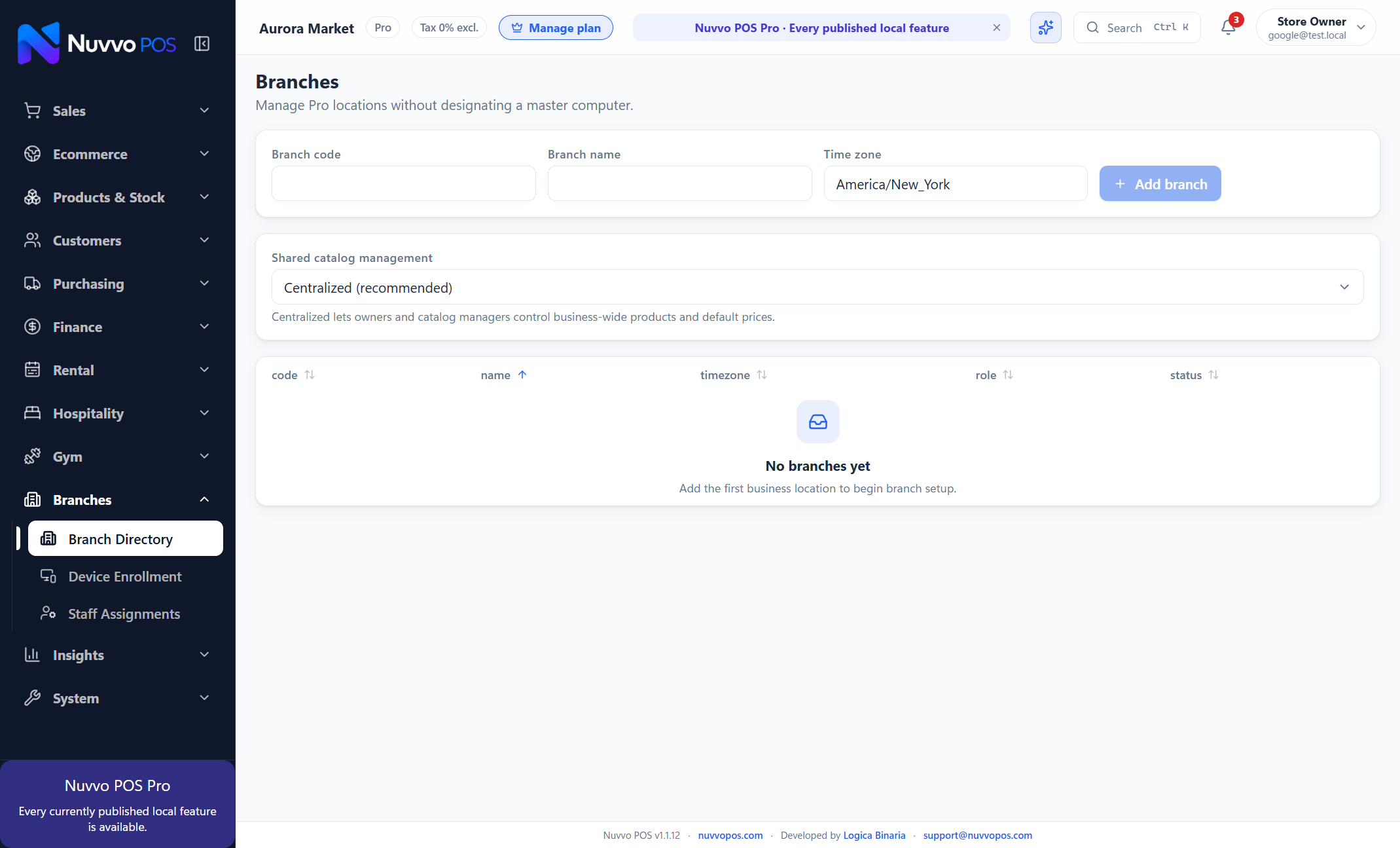 Enterprise Operations & ERP screen in Nuvvo Omni