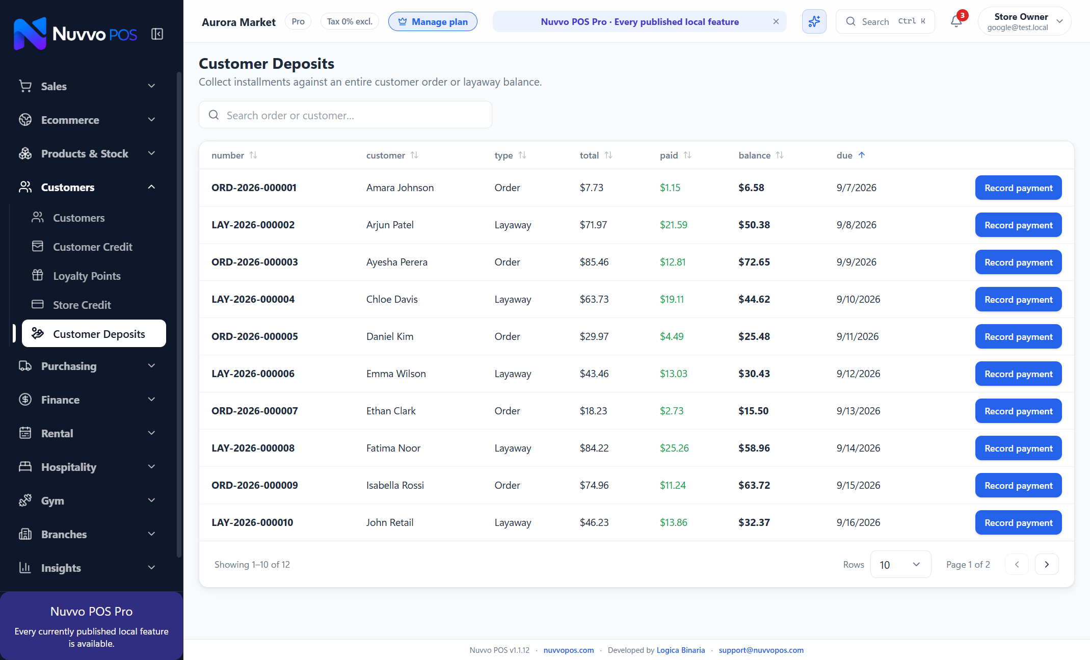 Customer Deposits