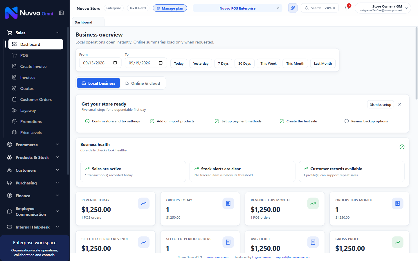 Nuvvo Omni analytics dashboard